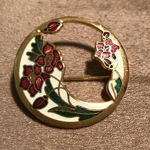 Cloisonne enamel floral pin